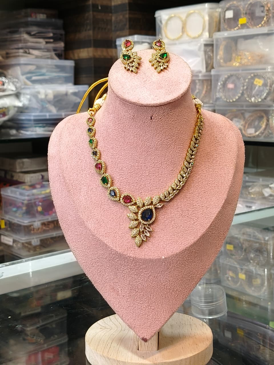Meher Rose Gold Crystal Necklace